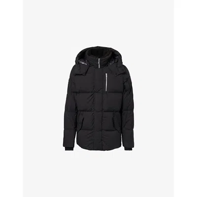 Moose Knuckles Black Everest 3q Puffer Hooded Woven-down Jacket