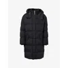 Moose Knuckles Black Everest Long Hooded Stretch-woven Blend Down Jacket In Black