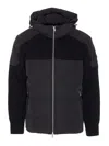 Moose Knuckles Hooded Jacket With Ribbed Texture And Zip Pockets In Black