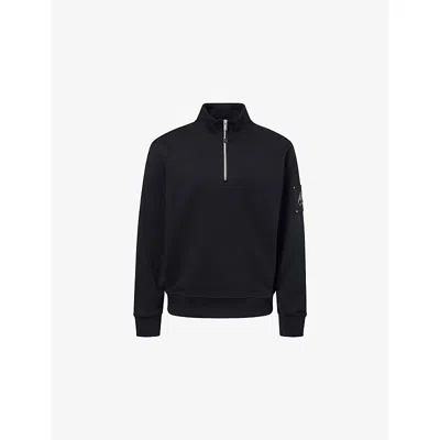 Moose Knuckles Hartsfield Logo-patch Cotton Sweatshirt In Black