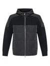 Moose Knuckles Hooded Jacket With Ribbed Texture And Zip Pockets In Black