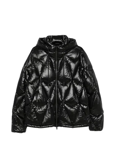 Moose Knuckles Iceberg Quilted Hooded Down Jacket In Black