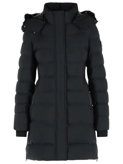Moose Knuckles Black Nylon Blend Parka With Removable Hood