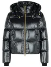 Moose Knuckles Black Nylon Down Jacket In Gray