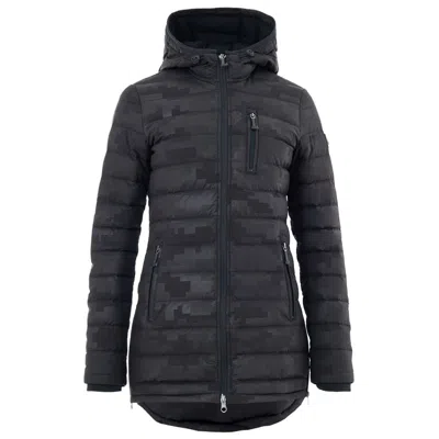 Moose Knuckles Tone-on-tone Logo Print Down Jacket In Black