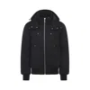 Moose Knuckles Versatile Bomber Jacket Removable Hood In Black