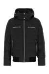 Moose Knuckles Black Polyester Cloud Bomber Down Jacket In Black