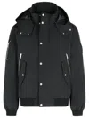 Moose Knuckles Hooded Polyester Jacket D-ring Detail In Black