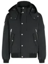 Moose Knuckles Hooded Polyester Jacket D-ring Detail In Black