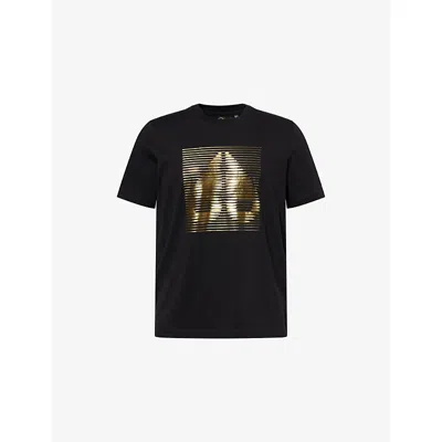 Moose Knuckles Black Raydaze Graphic-print Cotton T-shirt