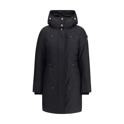 MOOSE KNUCKLES BLACK RECYCLED POLYESTER PARKA