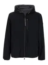 Moose Knuckles Black Reversible Jacket With Hood And Logo Patch On The Sleeve In Tech Fabric Man In Black