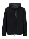 Moose Knuckles Black Reversible Jacket With Hood And Logo Patch On The Sleeve In Tech Fabric Man In Black