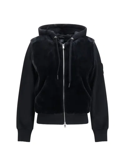 Moose Knuckles Black Solid Hood Sweatshirt