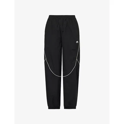 Moose Knuckles Black Top Flight Relaxed-fit Cotton-blend Trousers