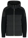 Moose Knuckles Hooded Jacket With Ribbed Texture And Zip Pockets In Black