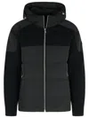 Moose Knuckles Hooded Jacket With Ribbed Texture And Zip Pockets In Black