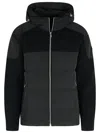Moose Knuckles Hooded Jacket With Ribbed Texture And Zip Pockets In Black