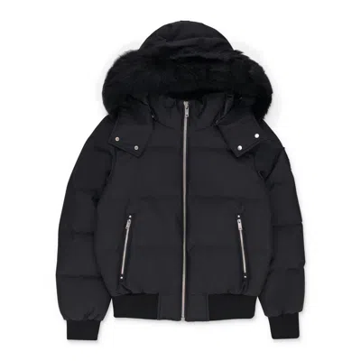 Moose Knuckles Black/black Cloud Shearling Bomber Jacket