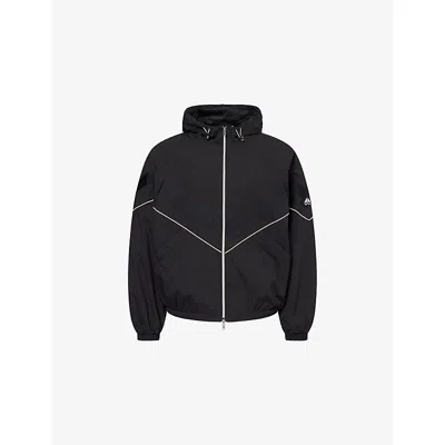 Moose Knuckles Top Flight Hooded Shell Jacket In Black