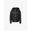 Moose Knuckles Blk W/blk Sh Cloud Hooded Woven-down Jacket In Black