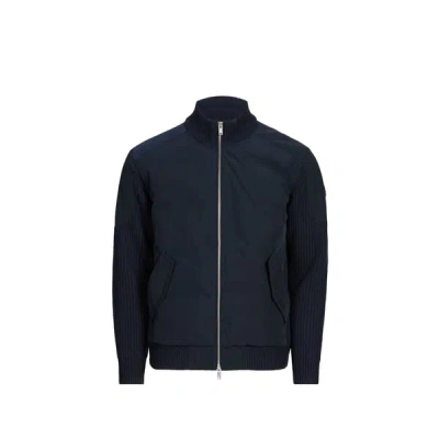 Moose Knuckles Blouson Bi Matière En Laine In Blue