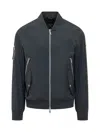 Moose Knuckles Blue Solid Mock Collar Jacket In Blue