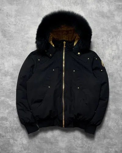 Pre-owned Moose Knuckles Bomber Jacket - M In Black