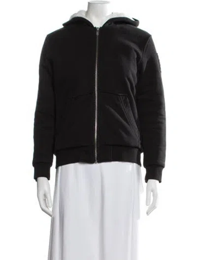 Pre-owned Moose Knuckles Bomber Jacket In Black