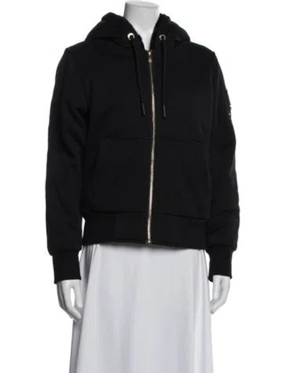 Pre-owned Moose Knuckles Bomber Jacket In Black
