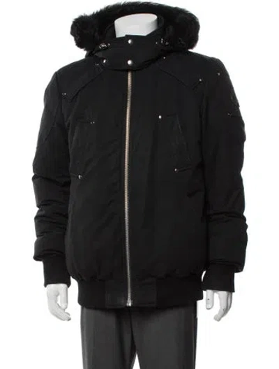Pre-owned Moose Knuckles Bomber Jacket In Black
