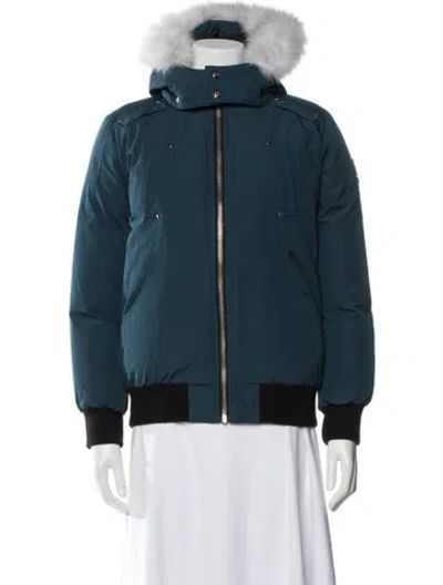 Pre-owned Moose Knuckles Bomber Jacket In Blue