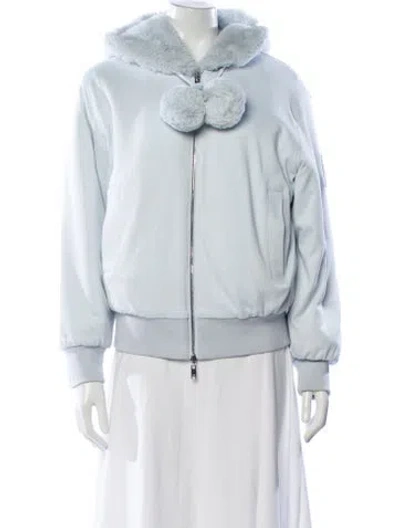 Pre-owned Moose Knuckles Bomber Jacket In Blue
