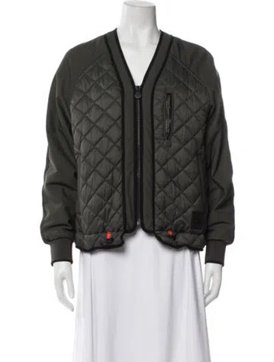 Pre-owned Moose Knuckles Bomber Jacket In Green
