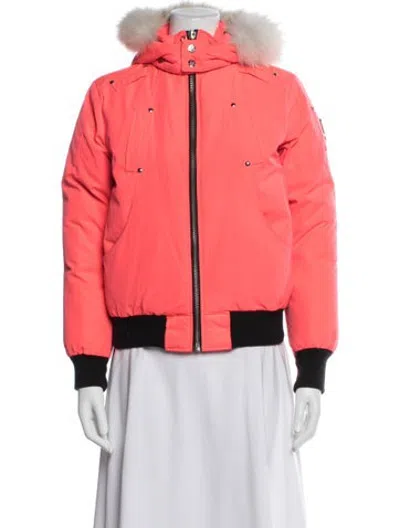 Pre-owned Moose Knuckles Bomber Jacket In Pink