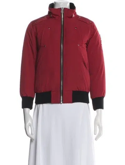Pre-owned Moose Knuckles Bomber Jacket In Red
