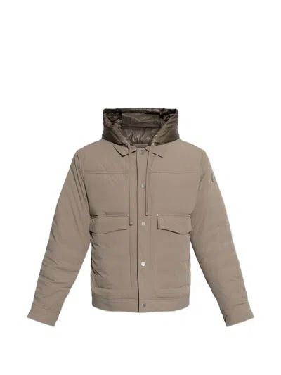 Moose Knuckles Brixton Detachable-hood Down Jacket In Brown