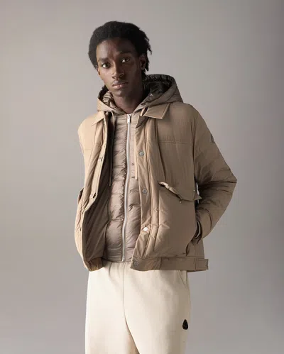 Moose Knuckles Brixton Down Trucker Jacket In Neutral