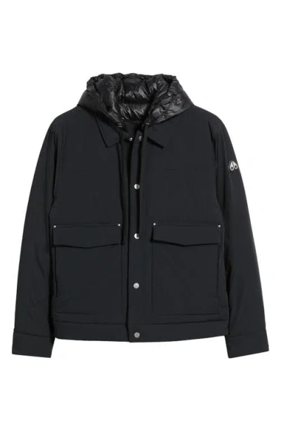 Moose Knuckles Brixton Down Trucker Jacket In Black