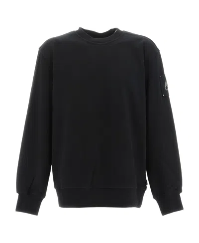 Moose Knuckles Brooklyn Logo Plaque Cotton Sweatshirt In Black