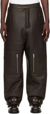 Moose Knuckles Brown Darrell Leather Pants In 650 Brown