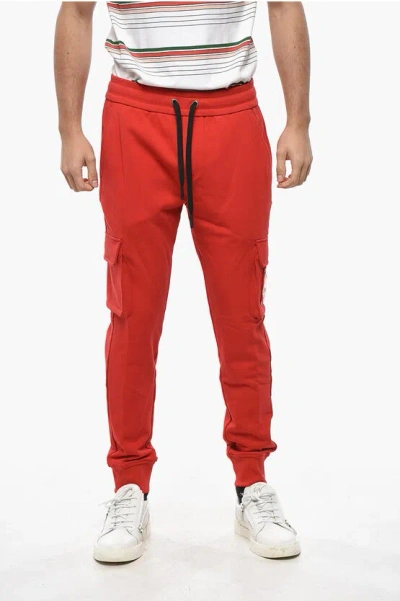 Moose Knuckles Brushed Cotton Clemont Cargo Joggers With Golden Logo In Multi