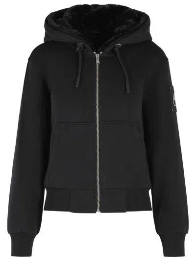 Moose Knuckles 'bunny' Black Cotton Blend Sweatshirt