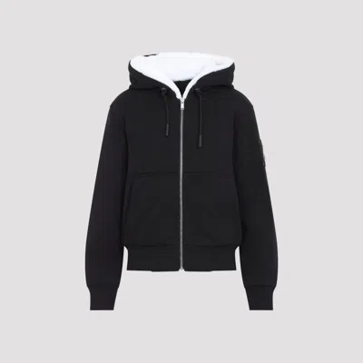 Moose Knuckles Bunny Classic Cotton Jacket With Faux Fur Trim In Black