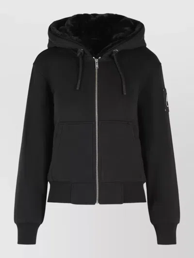 Moose Knuckles Bunny Cotton Blend Hooded Sweatshirt In Black