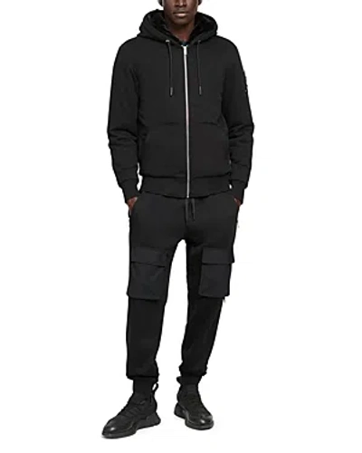 Moose Knuckles Bunny Slim Fit Zip Front Hoodie In Black