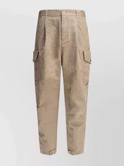 Moose Knuckles Cargo Trousers With Belt Loops And Pockets In Beige
