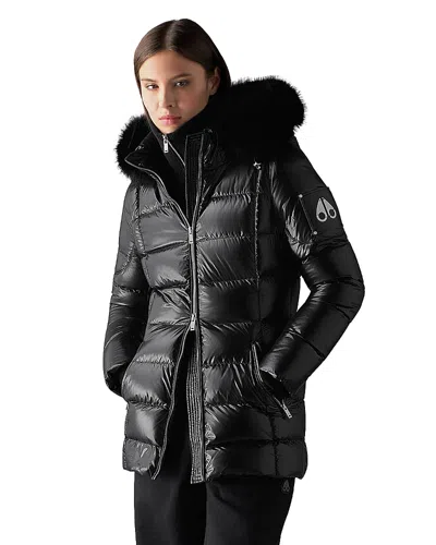 Moose Knuckles Celestia Down Puffer Jacket In Black