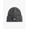 Moose Knuckles Cement Logo-patch Knitted Wool Beanie Hat In Gray
