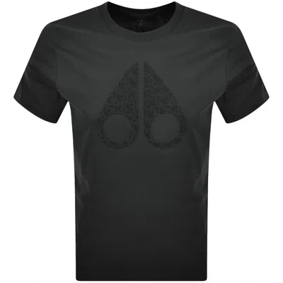 Moose Knuckles Chamblee Leaf T Shirt Grey In Black